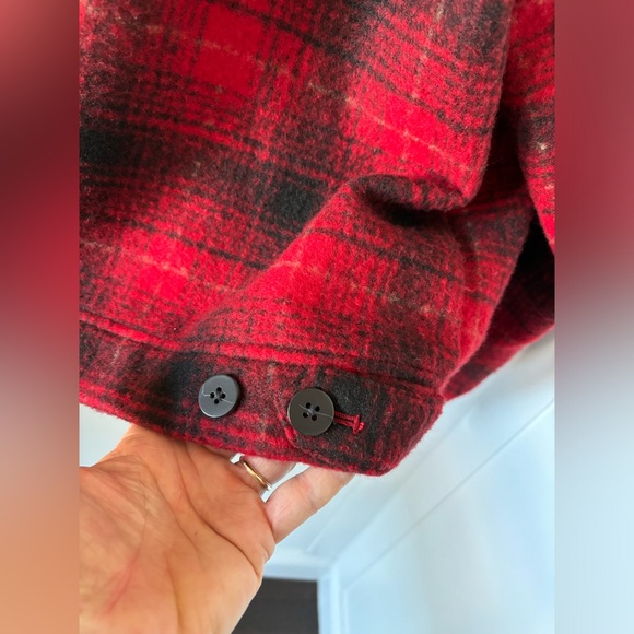 NWT J.JILL Buffalo Plaid Short Boxy Boyfriend Shacket/Jacket,Red/Black Check, M - Picture 7 of 13